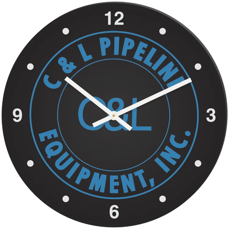 Black Acrylic Round Clock (11 3/4" dia.) Full Colour Imprint 1