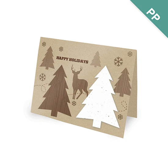 Rustic Woodland Corporate Holiday Cards 1
