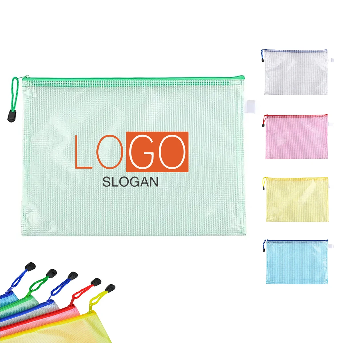 Waterproof Zipper Document Pouch Grid Bags A4 Size 1