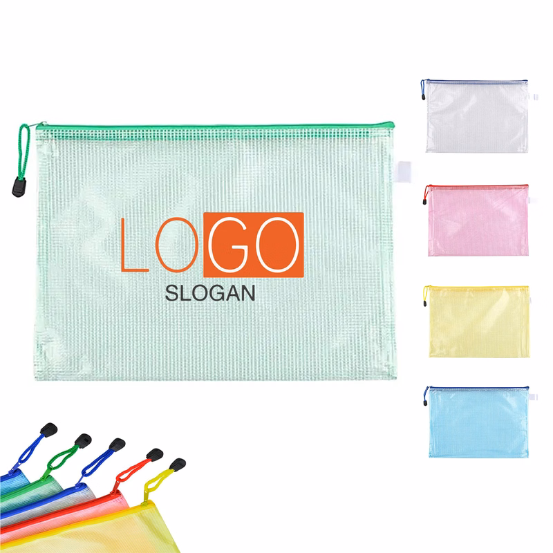 Waterproof Zipper Document Pouch Grid Bags A4 Size