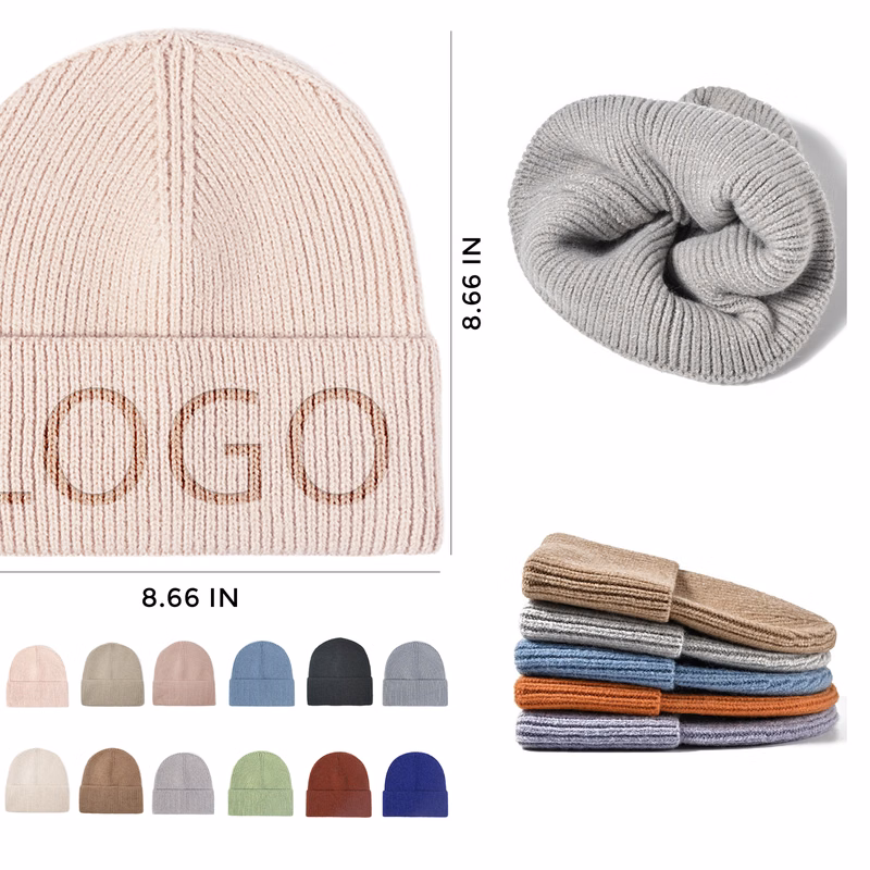 MOQ 10 PCS Warm Acrylic Fibres Knitted Hat