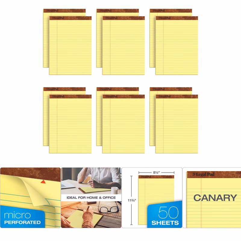12 Pack 8.5 x 11 Legal Pads