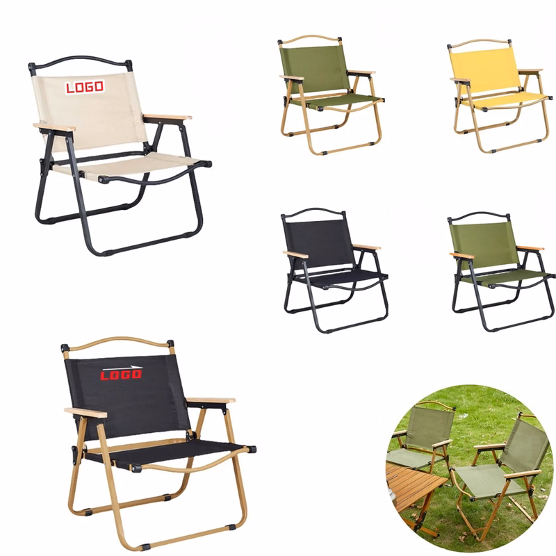 Portable Folding Beach Chair with Wooden Handle