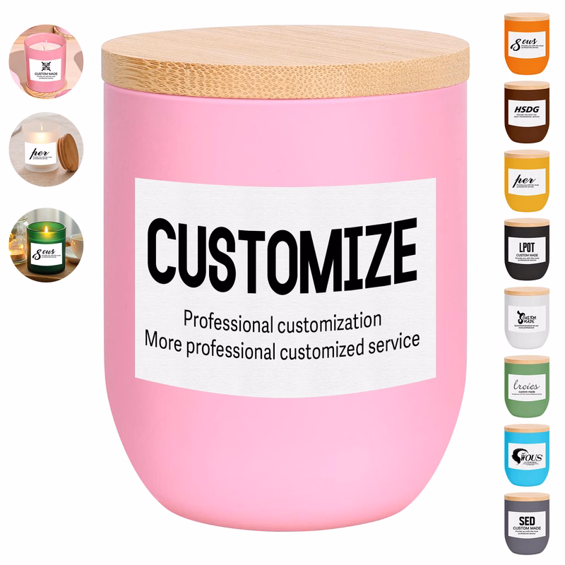 Natural Soy Wax Scented Candle Set With Wooden Lid (MOQ: 12PCS)