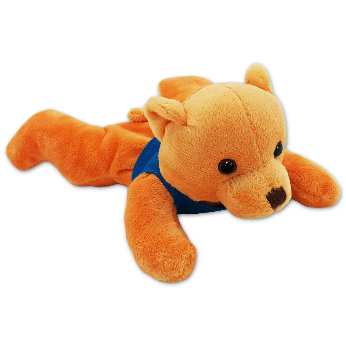 8" Laying Down Beanie Light Brown Bear 1