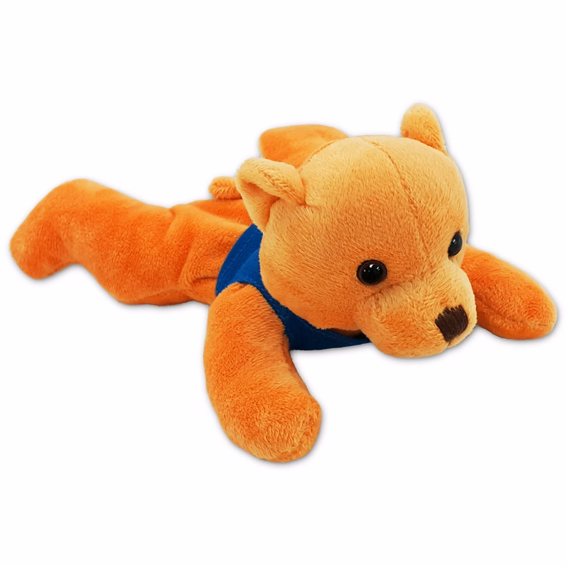 8" Laying Down Beanie Light Brown Bear