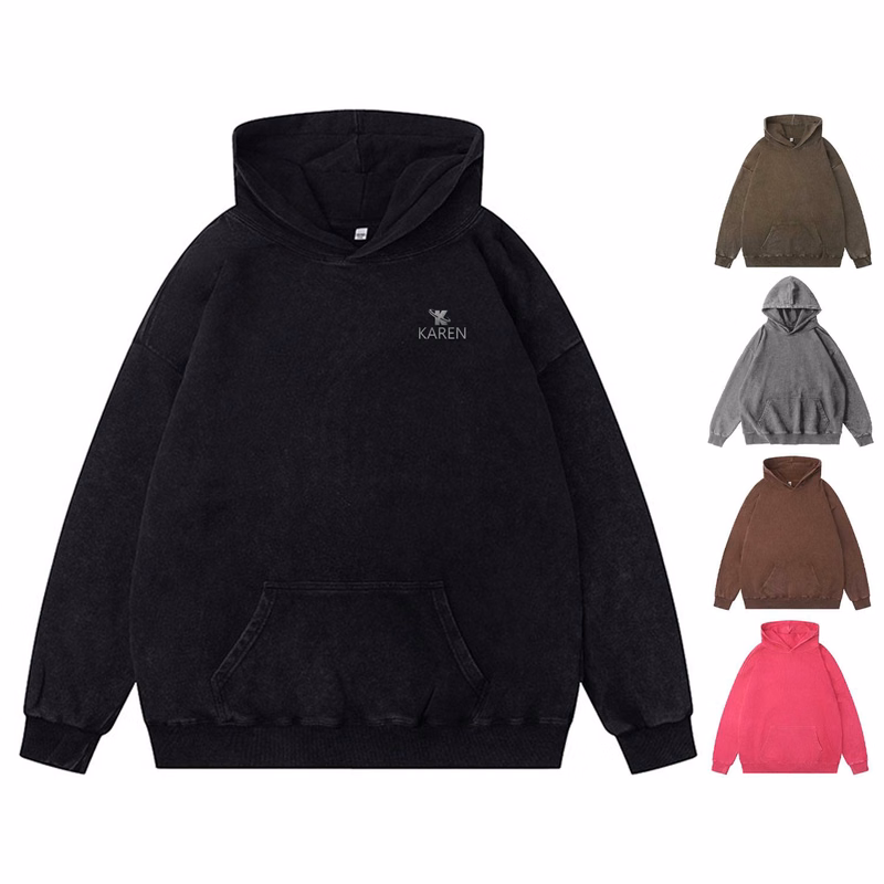 Cotton Casual Vintage Long Sleeve Hooded Sweatshirt