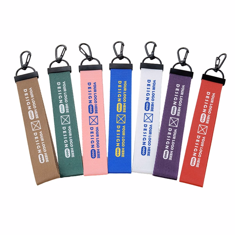 Solid Color Webbing Keychain Tag