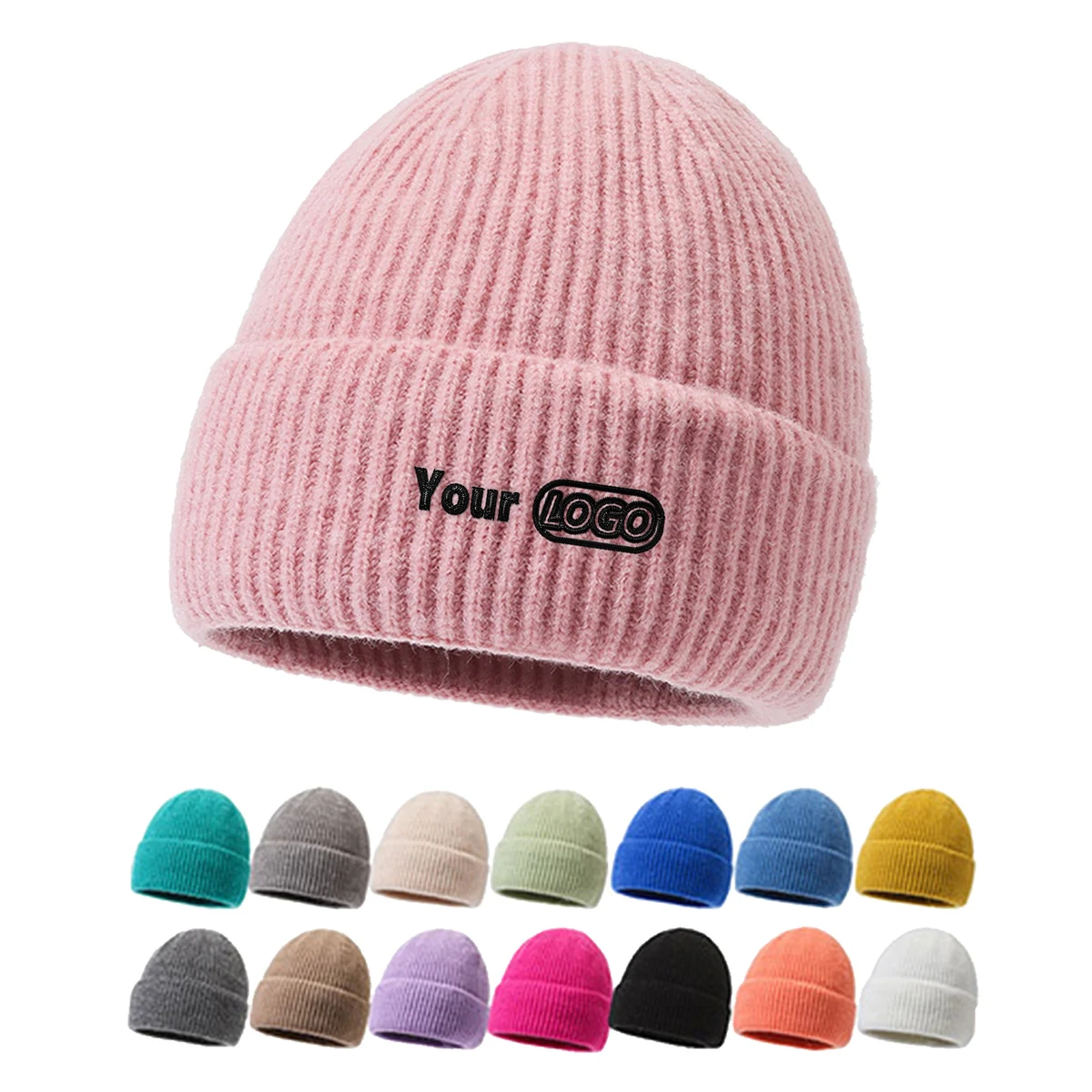 Personalized Winter Warm Solid Color Beanie 1