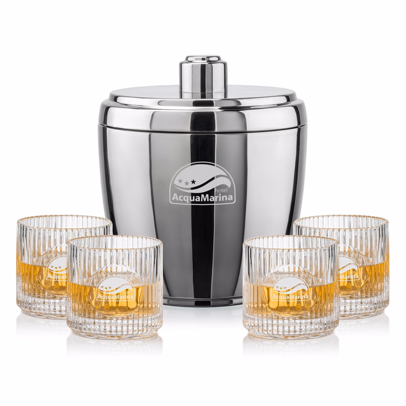 Pescara Ice Bucket & Dillard On-the-Rocks Set