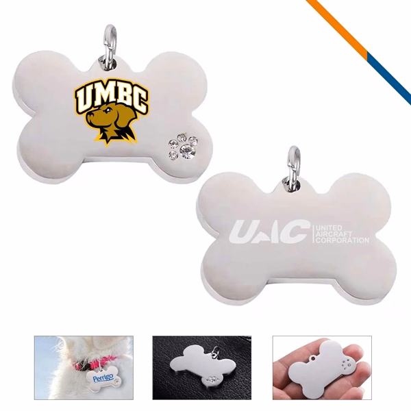 Custom Aluminum Bone Pet Tag with Engraved ID — Classic Safe Return Accessory