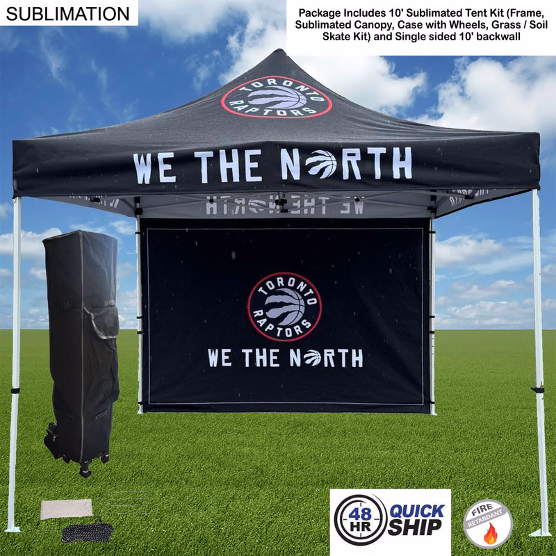 48Hr Quick Ship - Tent Backwall Package, 10' Sublimated Tent Kit and Full single sided backwall