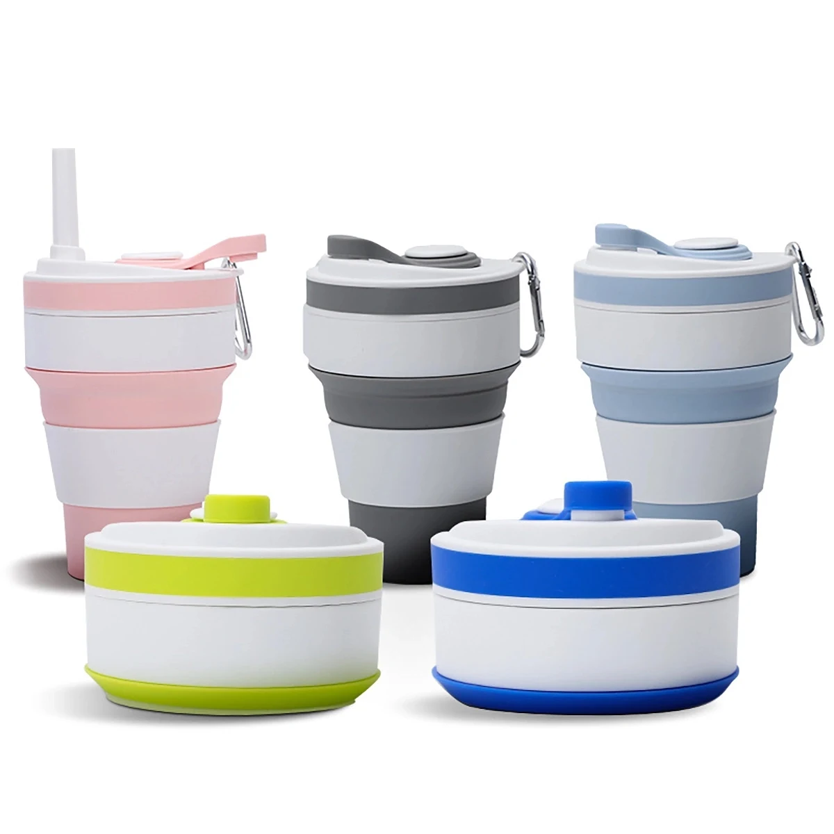 Collapsible Cup Silicone Folding Mug Sport Bottle With Lids 1