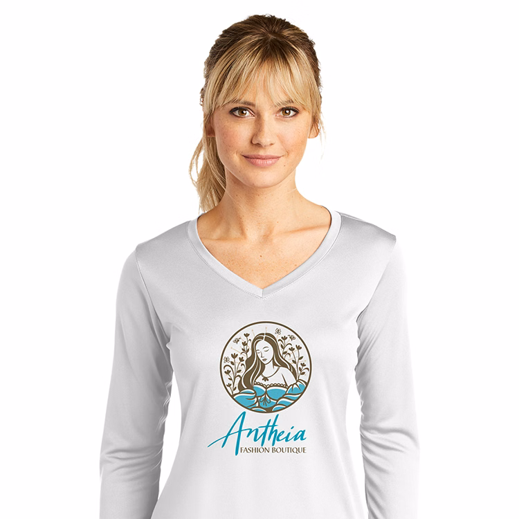 Spot Sub on Women's Long Sleeve Athletic Tee