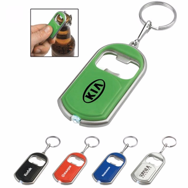 Multifunctional Bottle Opener Keychain with LED Light