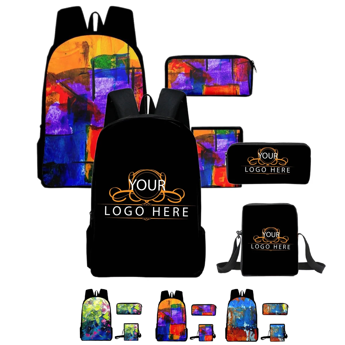 Full Color School Backpacks Set 1