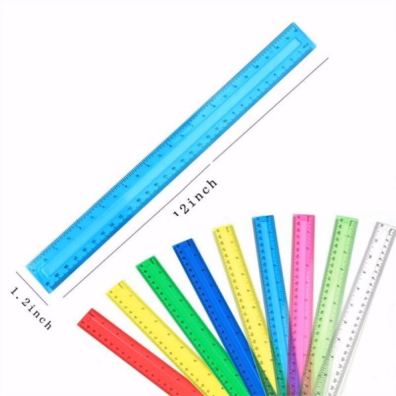 12" Color Plastic Straight Ruler