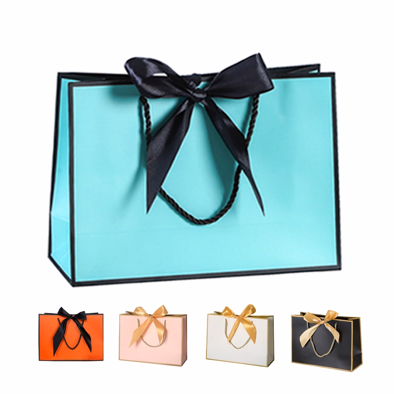 Bow Ribbon Paper Bags for Shopping