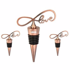 Stylish Ribbon Love Shaped Wine Cork Bottle Stopper