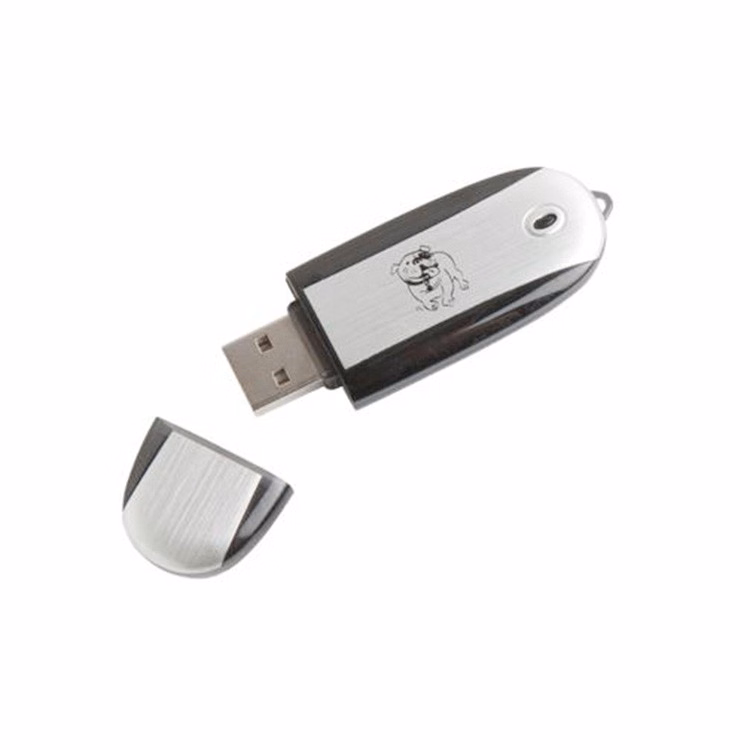 Oval USB flash drive keychain