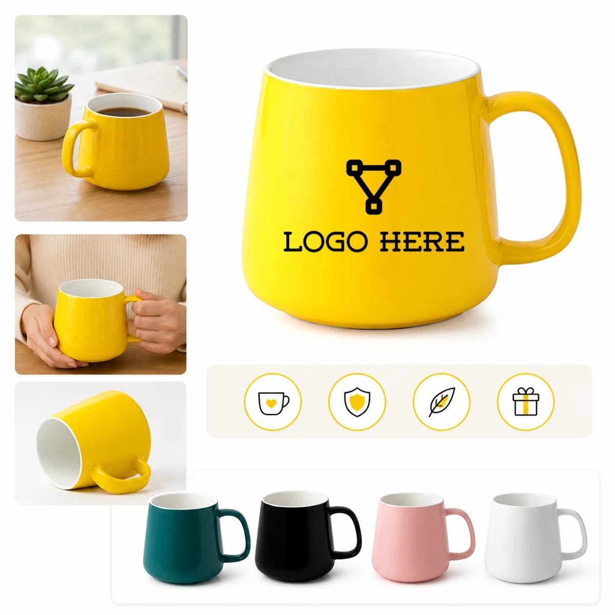 Smooth Surface Custom Logo Office Mug 1