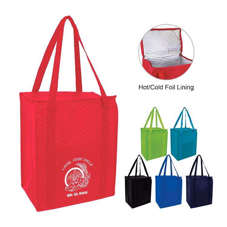 90+GSM Non-Woven Glacier Jumbo Insulated Zipper Tote