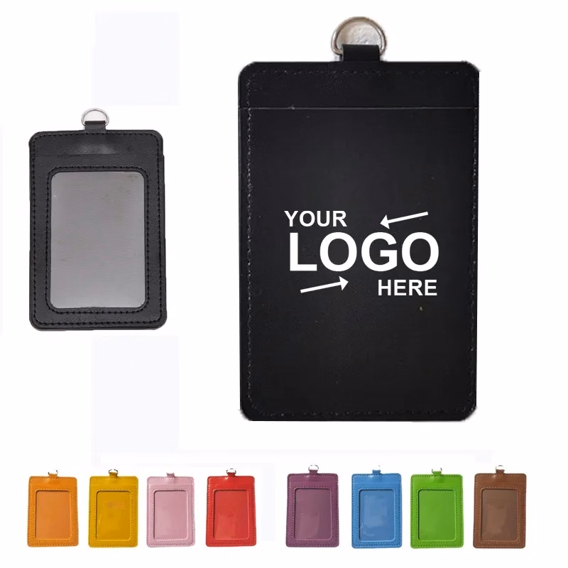 PU Leather Work Card Badge Holder