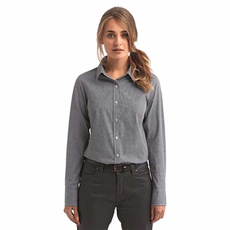 Artisan Collection By Reprime Women's Microcheck Gingham Cotton Shirt - RP320