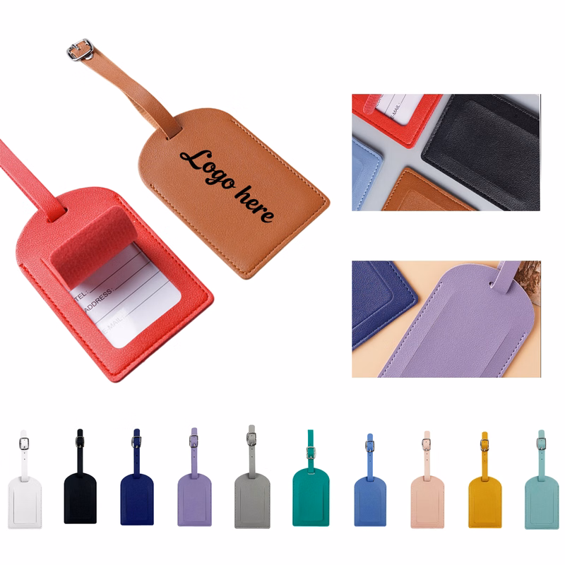 PU Leather Luggage Tag with Writeable Address Card