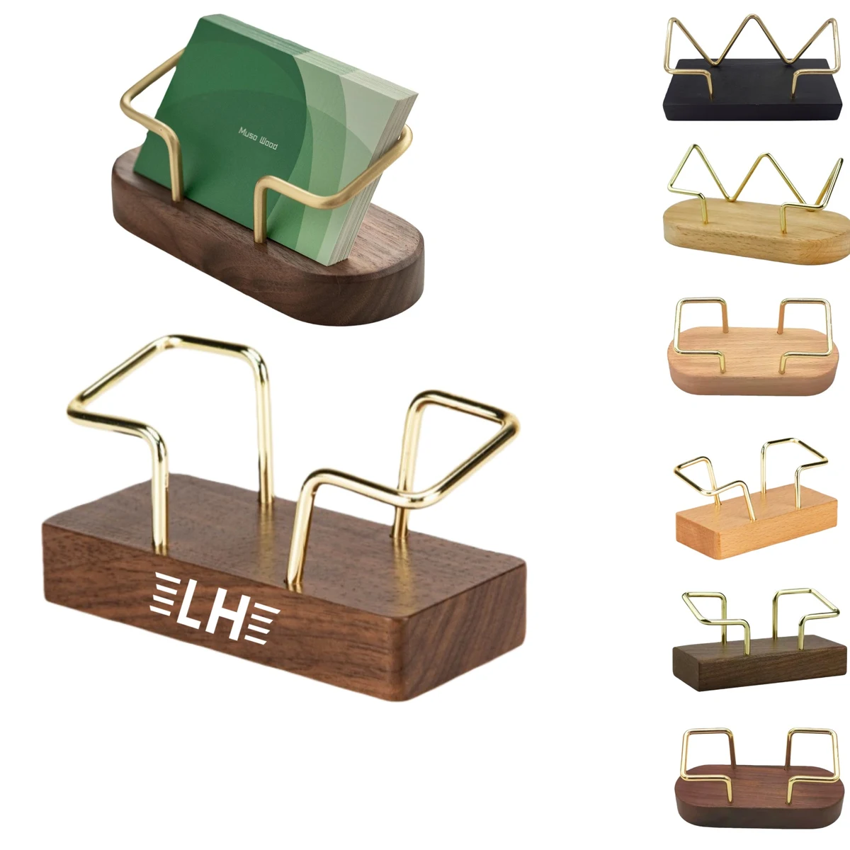 Wooden Business Card Holder for Desk 1