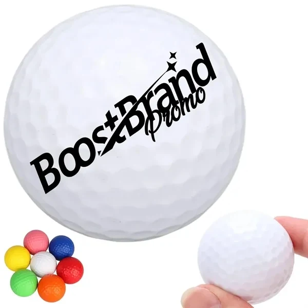 Custom Foam Golf Ball Stress Reliever with Full-Color Branding — Office Desk Essential 1