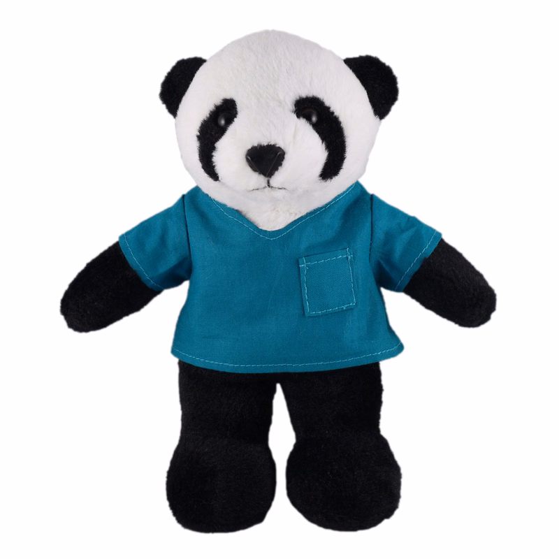 Soft Plush Stuffed Panda in scrub shirt