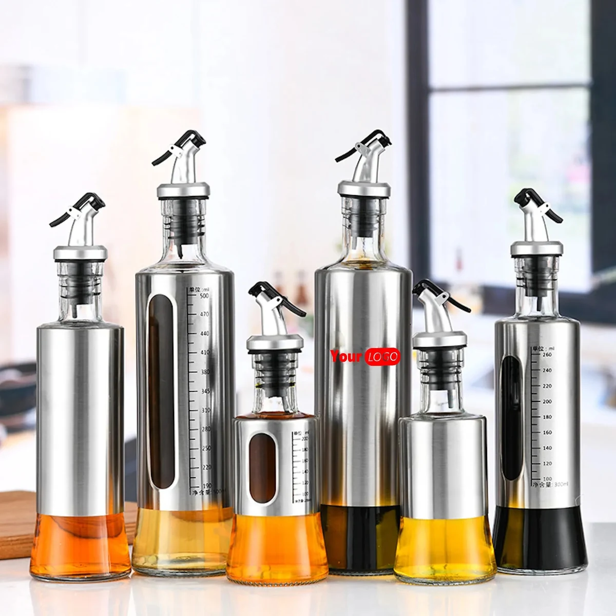 Oil and Vinegar Bottles Cruets Dispenser 1
