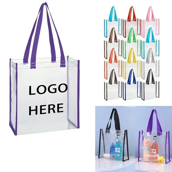 Custom 12x12x6 Clear PVC Stadium Approved Tote Bag — Event Venue Giveaway 1
