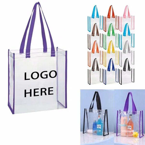 Custom 12x12x6 Clear PVC Stadium Approved Tote Bag — Event Venue Giveaway