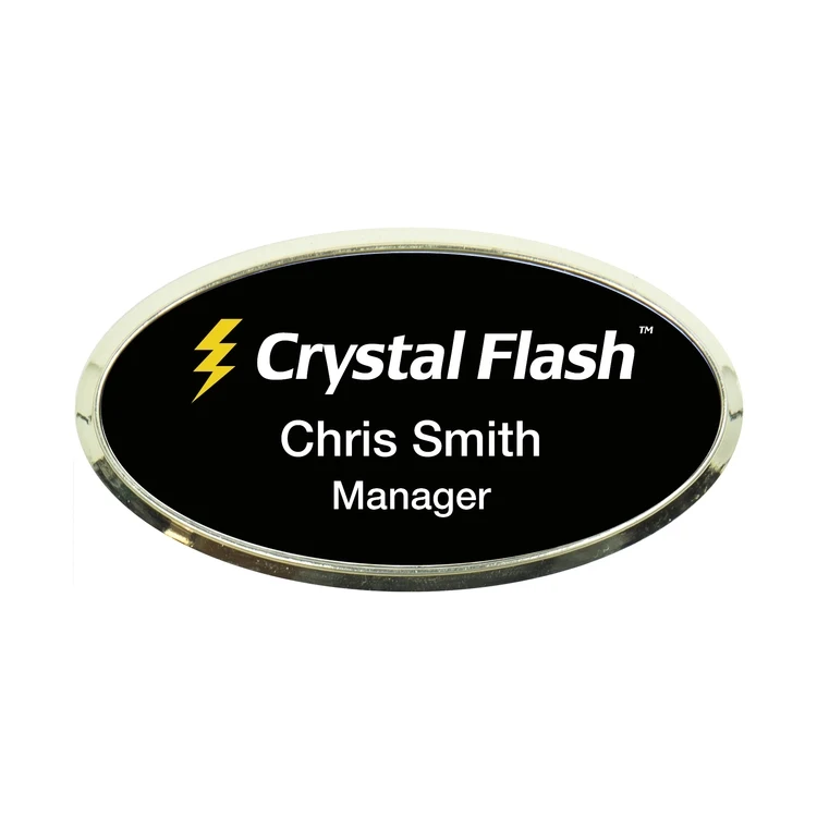 Plastic Framed Badges - Oval (1.5"X3") (Full Color) 1