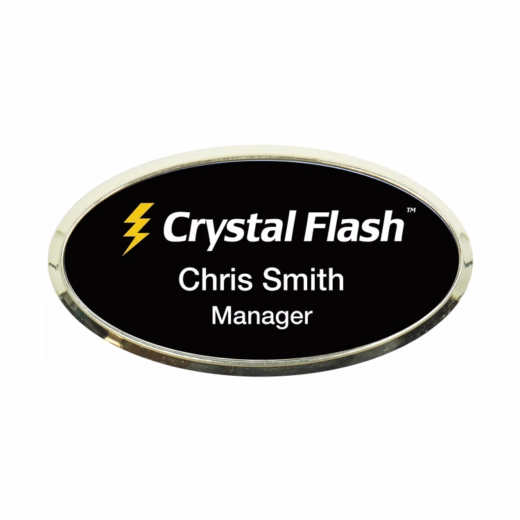 Plastic Framed Badges - Oval (1.5"X3") (Full Color)