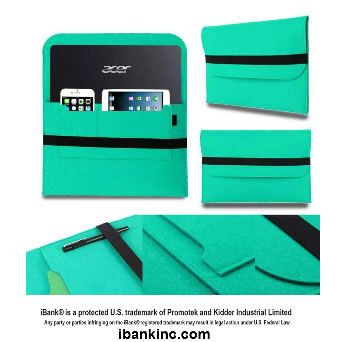 iBank ® 8-11 Inch Felt Case Fits with Tab S8/S9 11", iPad Pro 11 inch, iPad 10th Gen 10.12 1