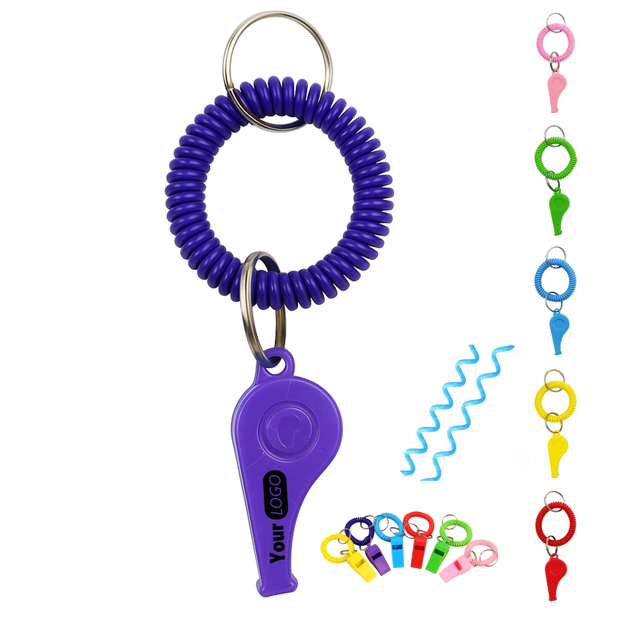 Coiled Wrist Whistle Keychain 1