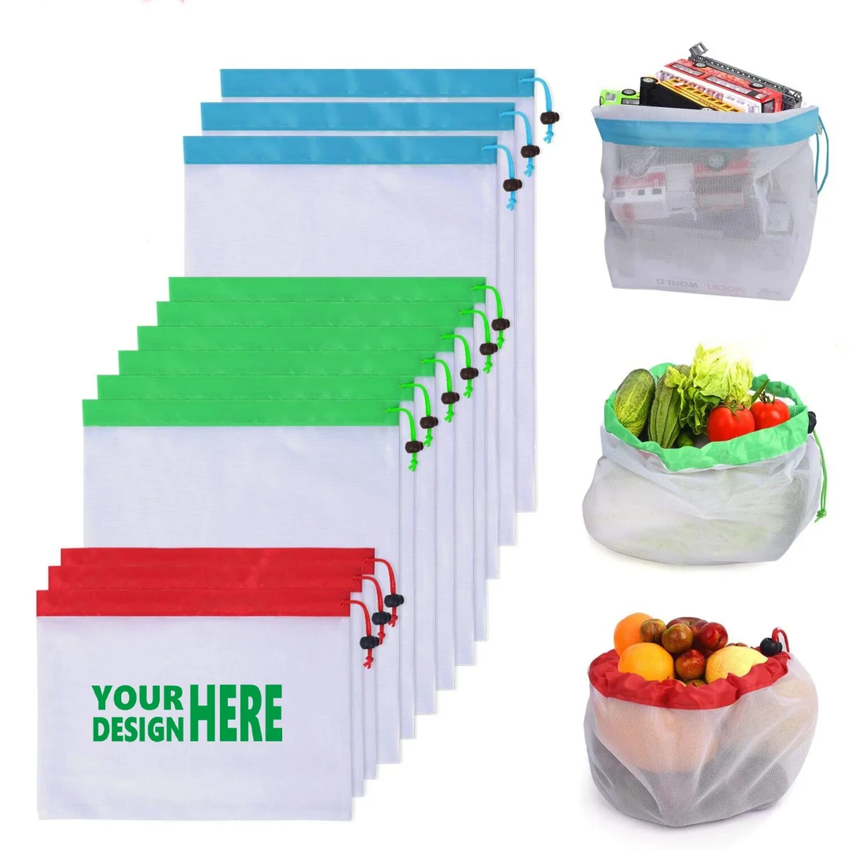 Fruit Vegetable Mesh Bag, custom tote bag with logo imprint 1