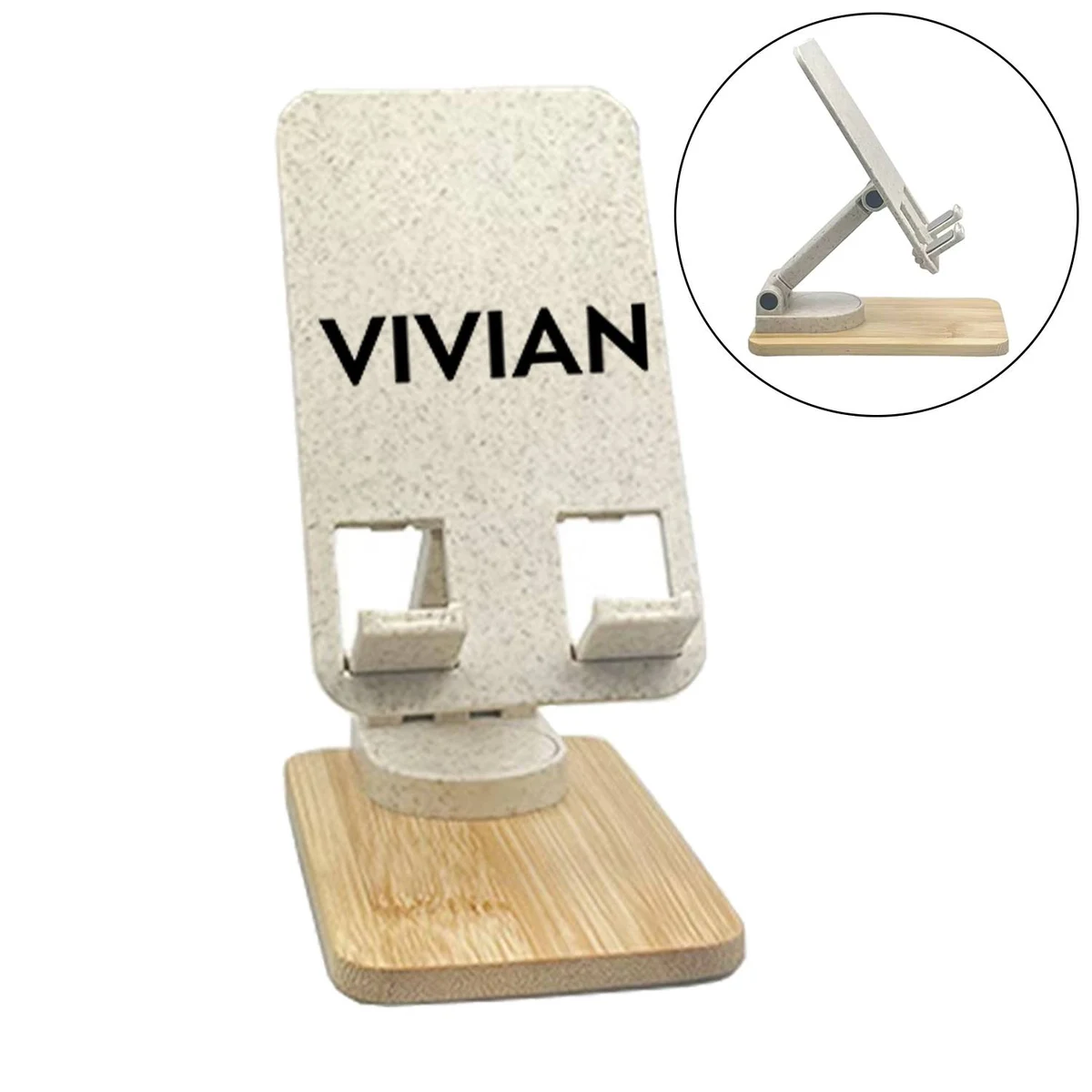 Bamboo Swivel Phone Stand 1