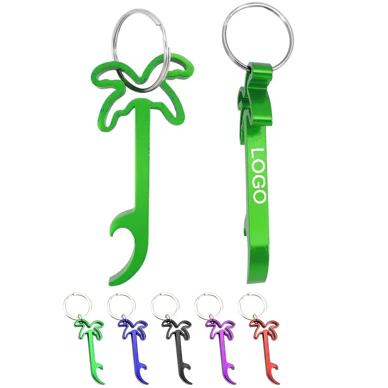 Engraved Palm Tree Bottle Opener With Key Ring 1