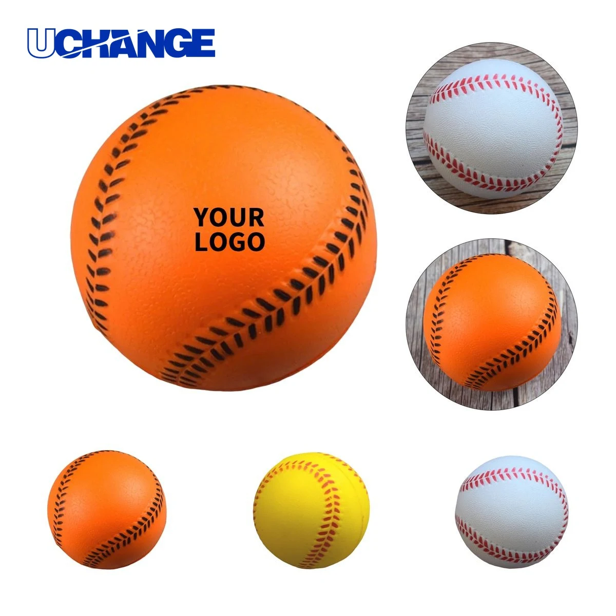Polyurethane Baseball Stress Ball Squeeze Toy 2.5" Diameter 1