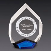 6" x 8" Blue Marquis Acrylic Award