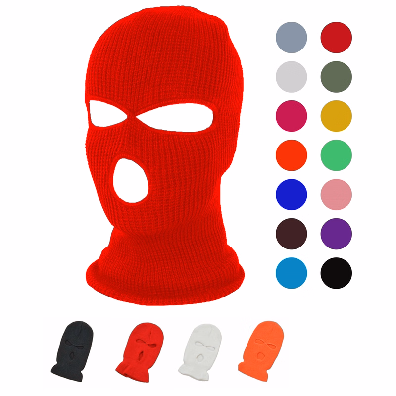 3-Hole Knitted Full Face Cover Ski Neck Gaiter