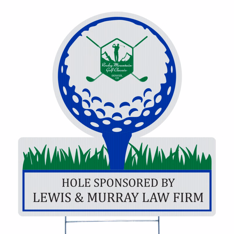 Golf Tee Yard Sign, Full Color