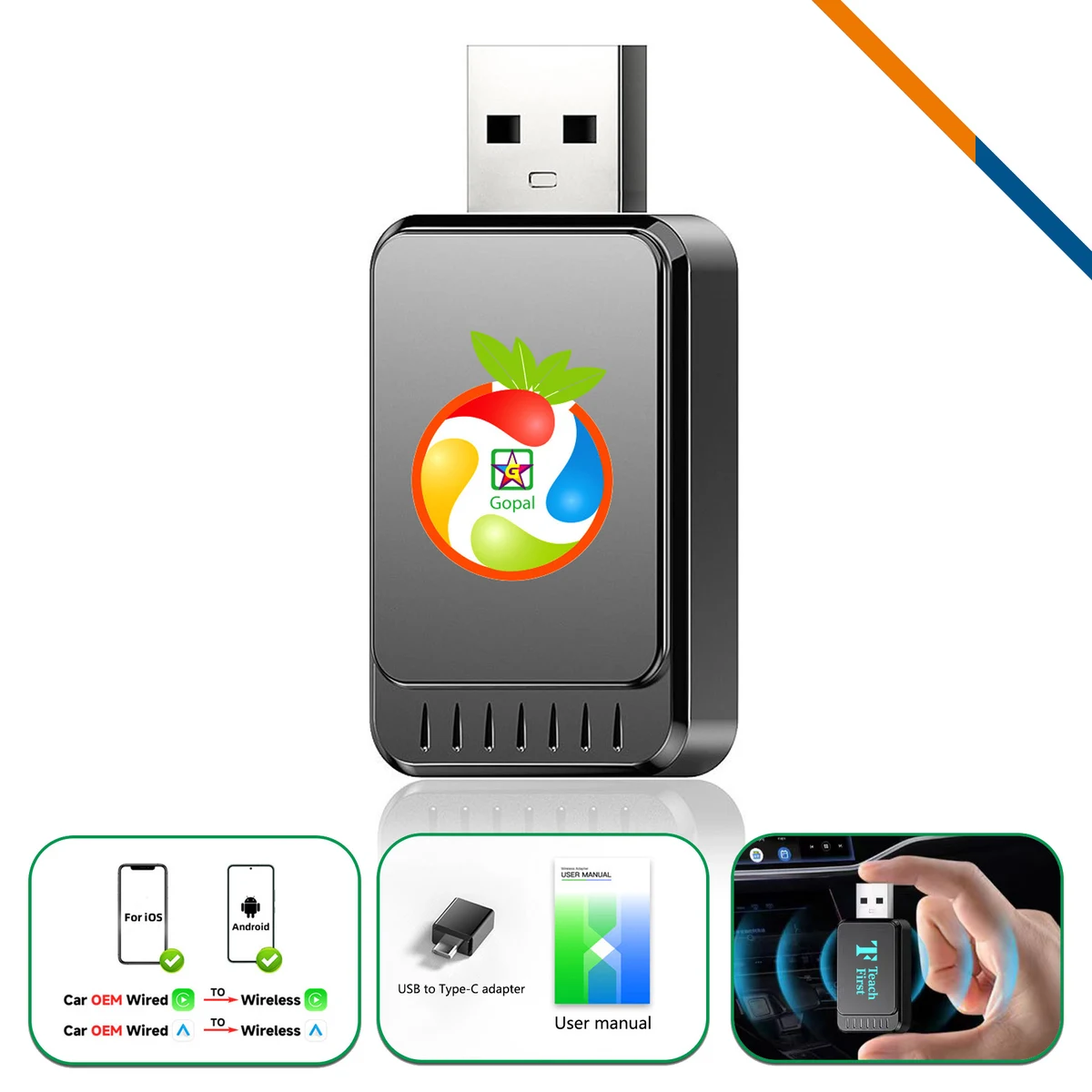 LinkRide Wireless CarPlay And Android Auto Adapter 1