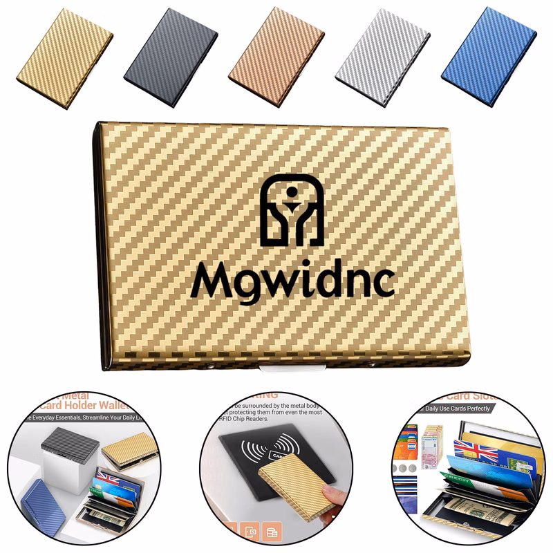 Stainless Steel RFID Blocking Card Holder - Slim Anti-Skimming Metal Wallet for Business