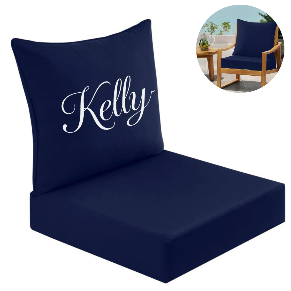 Outdoor Waterproof Memory Foam Cushion & Back Pillow 1