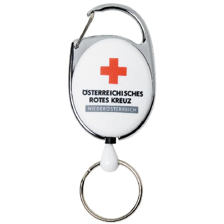 30" Carabiner Style Retractable Badge Reel with Split Ring Attachment 1
